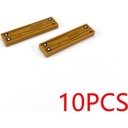 10PCS Print Wooden Pattern 1x4 MOC Building Blocks Tile Construction Classic Brick Toys Kids Learning Education