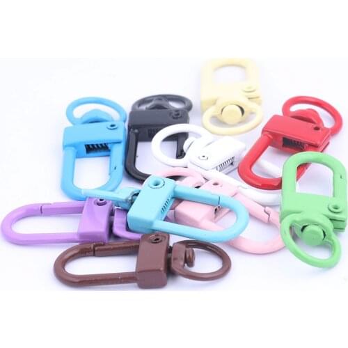 10pcs Random Color Mix Metal Keychain Lobster Clasp Swivel Hook Diy Jewelry Making Accessories