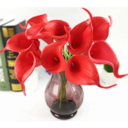 10 Stems Mini Calla Artificial Flower Common Calla Bouquet Home Decoration Wedding Bouquet Props Fake Flowers
