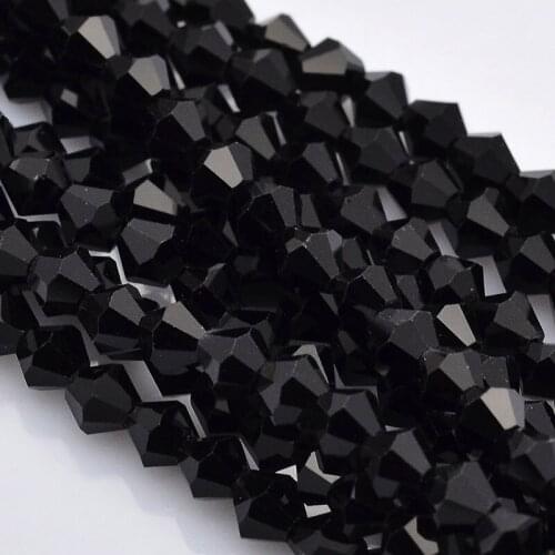20Strands 4x4mm Faceted Bicone Glass Beads For Necklaces Bracelets Jewelry Making DIY Accessories , Hole: 1mm