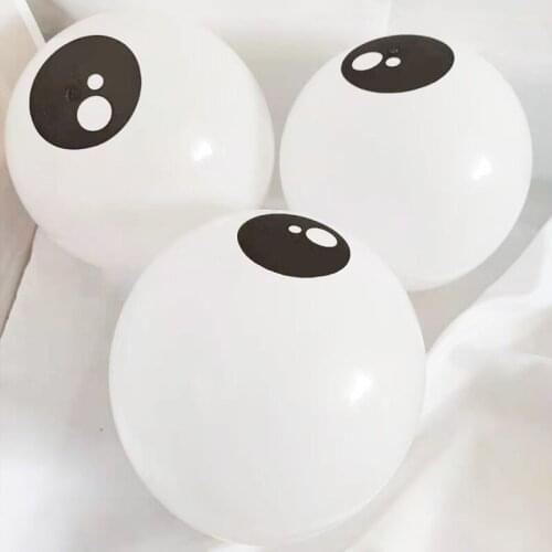 30/50pcs 5inch New White With Eyeball Latex Balloons Halloween Party Decor Garland Arch Balloon Birthday Toys Balls Wholesale