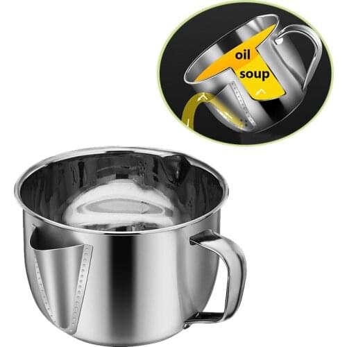 304 Stainless Steel Oil Filter Cup Grease Clear Soup Separator Confinement Oil Grease Soup Pot Soup Pot Household Cookware New