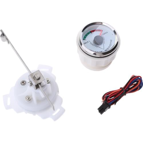 9-32V 52mm 2 Inch Rudder Angle Gauge 0-190Ω White Dial for Marine Boat