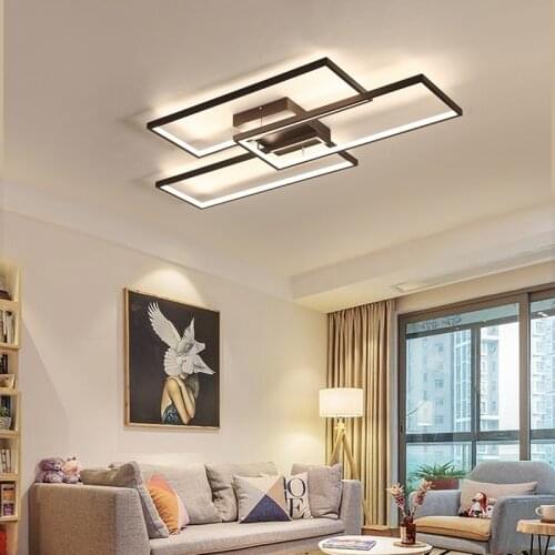 Aluminum frame Black/White Color Modern Led Ceiling Lights for living room bedroom 110V 220V deco Dimmable Ceiling Lamp Fixtures