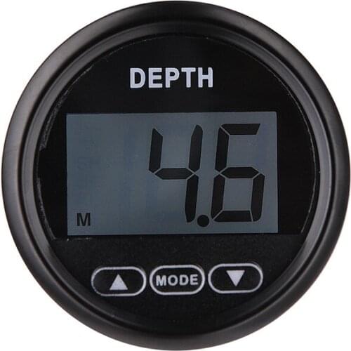 52MM Digital Waterproof Depth Gauge Pulse Signal For Marine Boat Depth Meter Rang 100M With White Backlight For Yacht 12V