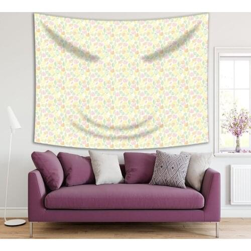 Tapestry Colorful Spring Leaves Pattern Soft Colored Decorating Spring Nature Themed Artwork
