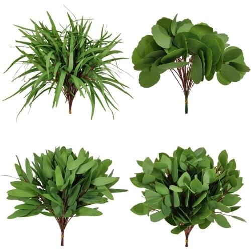 Eucalyptus Artificial Plants 3D Green Leaf Plant Wedding Home Decor DIY Decoration Table Decors Artificial Decoration