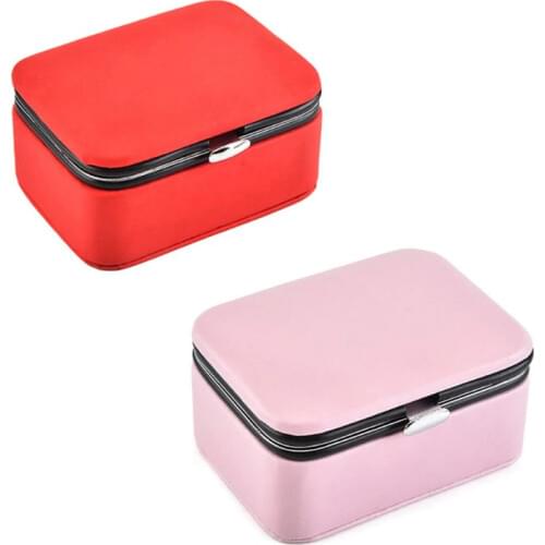 Small Travel Jewelry Display Box Portable Jewellery Case PU Leather Container Necklace Earrings Organizer