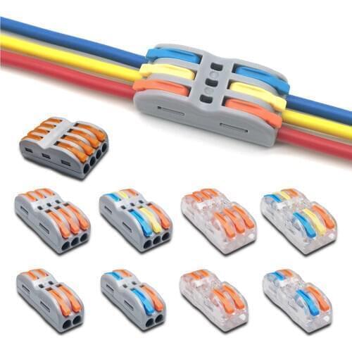 Mini Fast Wire Cable Connectors Universal Compact Conductor Spring Splicing Wiring Connector Push-in Terminal Block SPL-1/2/3/4