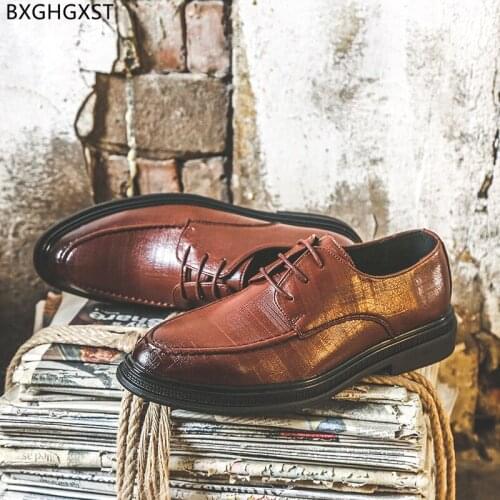 Brown Dress Shoes Mens Fashion Black Wedding Shoes Men Pointed Toe Oxford Shoes for Men 2021 Chaussure De Homme Zapatos Hombre