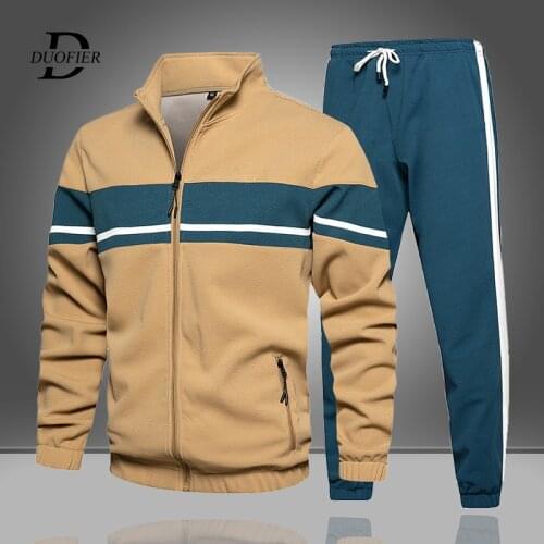 2021 Autumn Winter Mens Set Long Sleeve Jacket and Pants Two Pieces Set Casual Men Tracksuit Sports Set Fashion Outfit Clothes