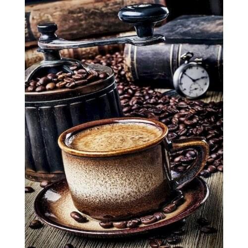 Gatyztory 60×75cm Diy Painting By Numbers Canvas Drawing Coffee Handpainted Gift Wall Decor Artwork Frame
