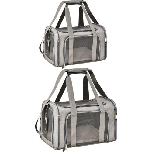 Pet Dog Carrier Transport Box w/ Locking Zipper Pet Carrying Box Folding Puppy Carrier for Small Dogs Medium Backpack