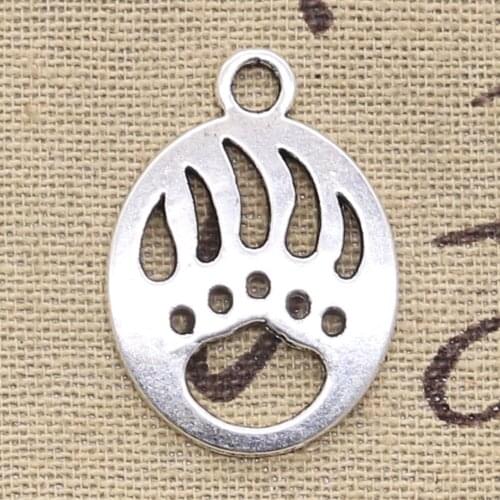 6pcs Charms Bear Paw 30x22mm Antique Making Pendant fit,Vintage Tibetan Bronze Silver color,DIY Handmade Jewelry