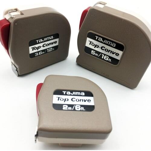 Original imported Tajima TOP tape measure self-locking tape measure 2M, 3.6M, 5M portable stainless steel small tape measure