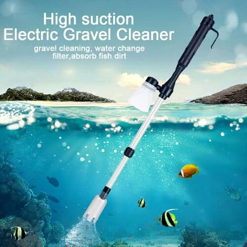 Behogar Adjustable Battery Powered Electric Siphon Gravel Sand Washer Cleaner Water Filter Kit for Aquarium Fish Water Tank