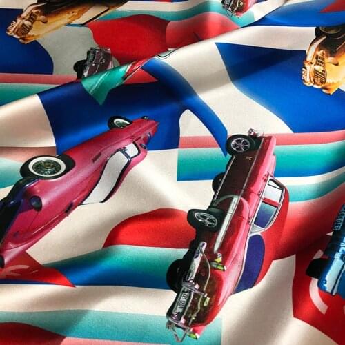 High-definition series of light luxury style rainbow car clothing handmade custom fabric digital printing fabric