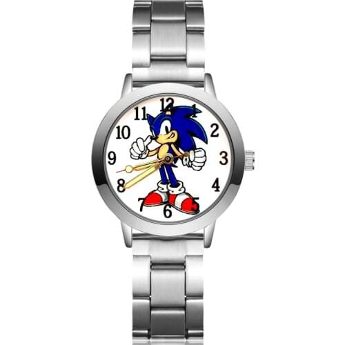 Cute Cartoon Hedgehog style Childrens Watches Kids Student Girls boys Quartz Metal steel Wrist Watch JA227