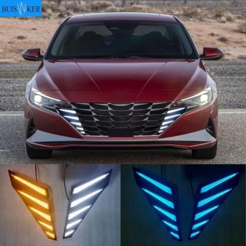 LED DRL Daytime Running Light Fog Lamp Turn Signal Light Assembly for Hyundai Elantra 2020 2021