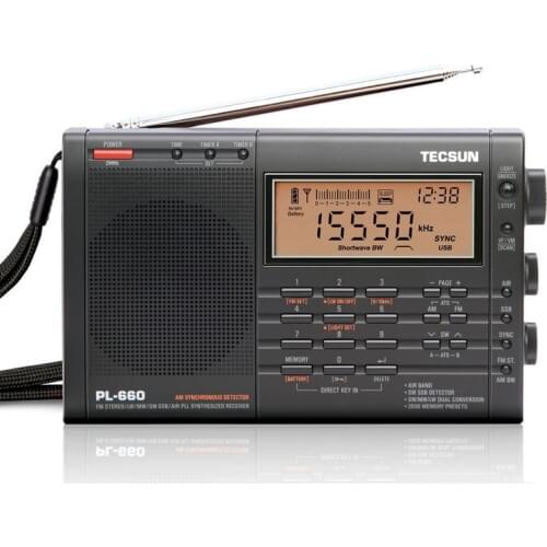 TECSUN PL-660 Radio PLL SSB VHF AIR Band Radio Receiver FM/MW/SW/LW Radio Multiband Dual Conversion TECSUN PL660