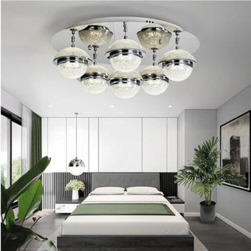 Warm romantic living room lamp room master bedroom lamp round led crystal lamp simple modern creative ceiling lamp