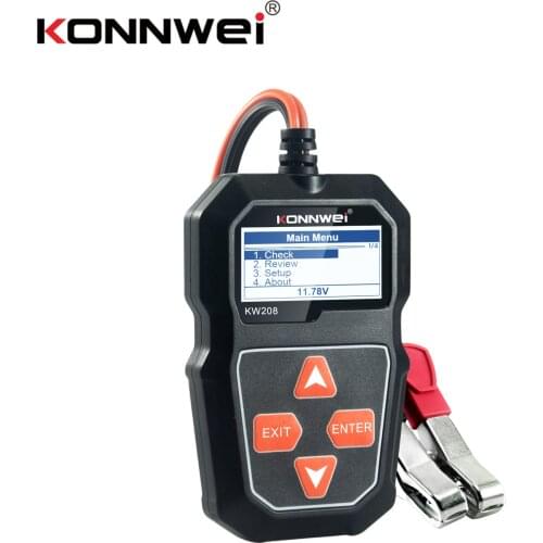 KONNWEI KW208 12V Car Battery Tester, 100-2000 CCA Load Tester Automotive Alternator Tester Digital Auto Battery Analyzer Charg