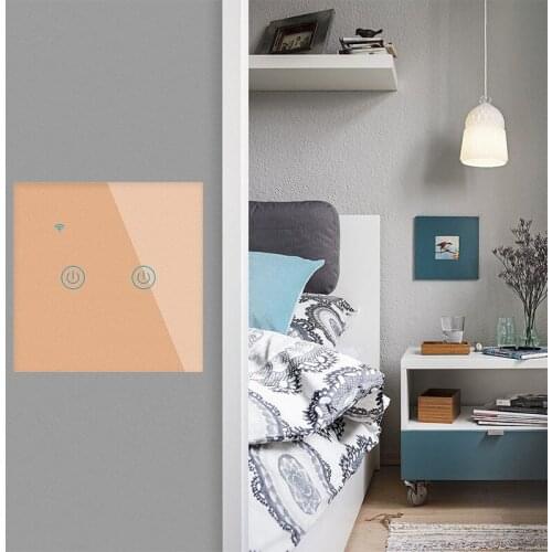 EU Smart Switch Single Live Wire Tuya/SmartLife No Neutral Wire WiFi Wall Light Touch Switch for Google Home Alexa Voice Control