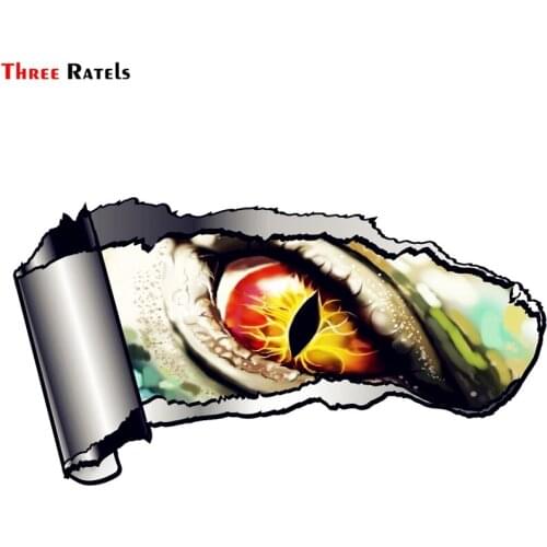 Three Ratels FC163 Ripped Open Gash Torn Metal Design with Evil Eye Monster Looking Motif External Vinyl Car Sticker