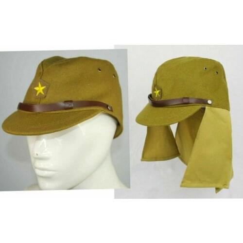 TWO WWII WW2 Japanese Army Soldier CAP And Officer Field Hat Military collect