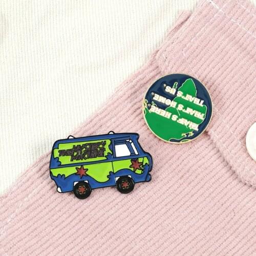 Green Car Earth Enamel Pin Environmental Protection Association Badge That here home us Brooch Shirts Lapel Pins Student Jewelry