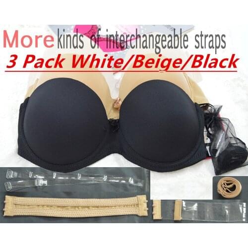 Women Strapless Bra Invisible Wedding Top soutien gorge Bra Push-up Brassiere Strapless Halter Neck Clear Back Brassiere White