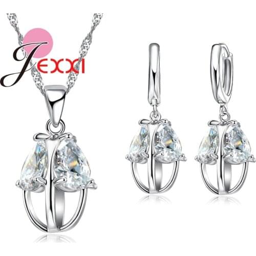 Valentines Day Gift Top Quality Silver AAA Austrian Crystal Pendant Necklaces For Women Fashion Jewelry