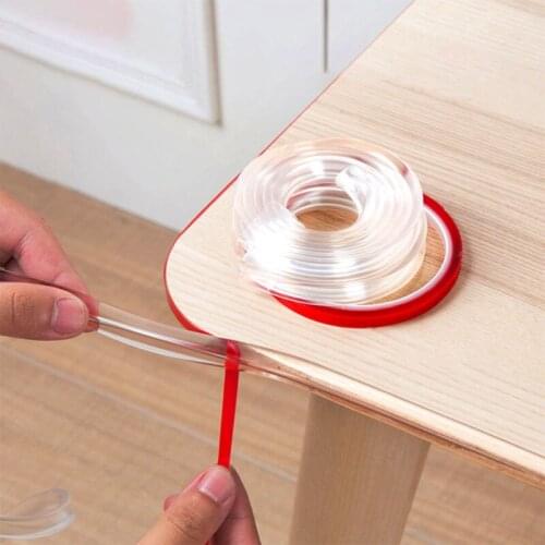 1M/2M Soft PVC Table Edge Furniture Guard Corner Protectors Bumper Cabinets Strip With Double-Sided Tape For Baby Safety Care