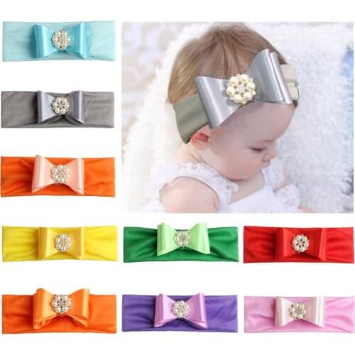 On sale 1PC 2018 New pearl rhinestone Knot Headband Baby Children Kids Girls Elastic Turban Hair Band Hair Accessories Head Wrap
