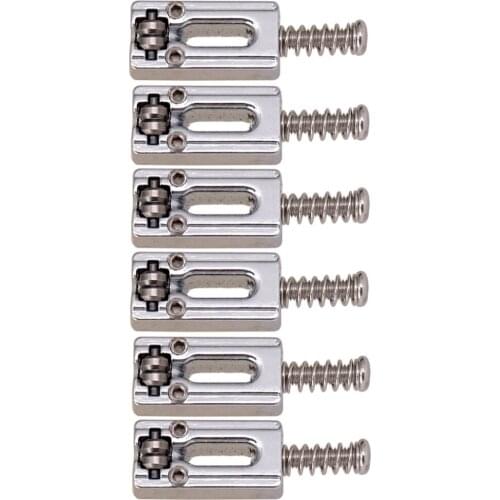 12x Electric Guitar Lock System String Saddles For Bridge Silver