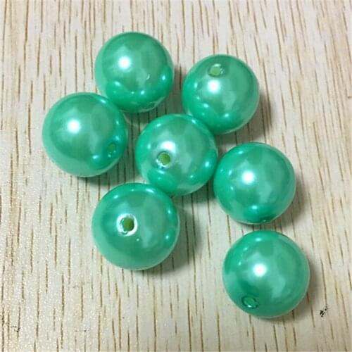 20mm 110pcs/lot light mint green color chunky Acrylic Pearl Beads for Chunky Necklace Jewelry making #69