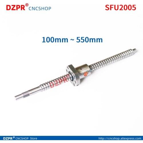 20mm Rolled Ballscrew SFU2005 L150~550mm +2005 ballnut SFU2005 RM2005 DIY CNC parts