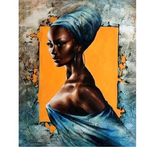 2020 5D Diamond Painting African woman art Full Square/round Embroidery Diamond Mosaic Rhinestone Pictures Decor Home Gift G179