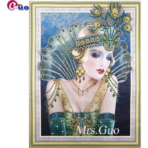 5D Diy Diamond Painting Peacock Princess Rhinestones Pictures Diamond Embroidery Fantasy Portrait Mosaic Cross Stitch Kits