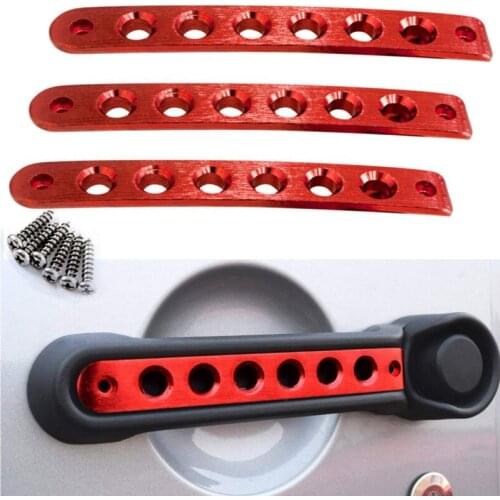 For 07-16 Jeep Wrangler JK Front 2 Doors Aluminum Grab Handle Cover 4 Doors Handle Insert For Jeep JK Handle Cover Trim 5 Colors