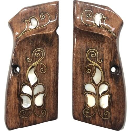 Belgium Browning Hp 14'lü Pearl Inlaid Special Series Wooden Grip Mod63