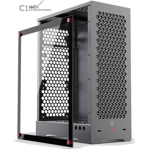 ZZAW C1 MATX Computer Case Aluminum Alloy Chassis ATX Power Supply 240 Water Cooled Long Graphics Card Tempered Glass Side Panel