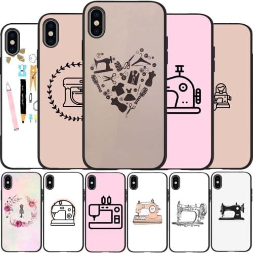 Sewing machine black Silicone Phone Case For iPhone 12 XR XS Max 5 5S SE 2020 6 6S 7 8 PLUS X 11Pro Max 11 Cover