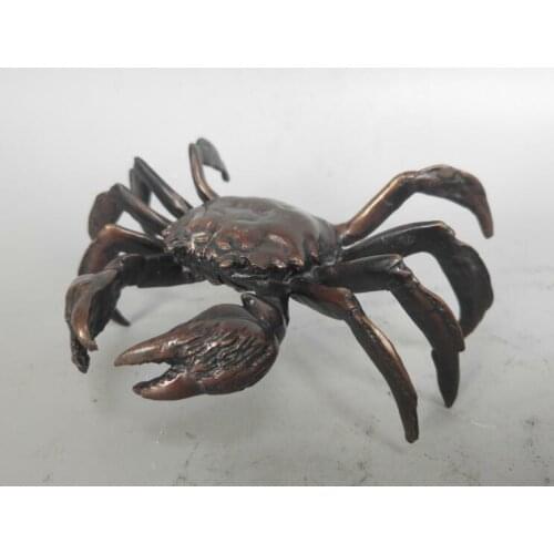 China Pure Brass Crab Purple Statue