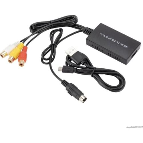 CVBS AV SVideo to HDMI-compatible Converter S-Video Audio Vdieo Adapter Compatible with WII, PS one, PS2, PS3, etc Dropshipping