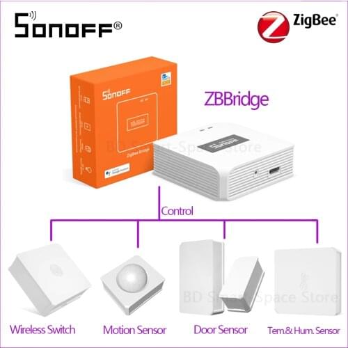 SONOFF Zigbee Temperature Humidity Door Window Sensor Smart Motion Switch Remote Control Work With Alexa Google Home ZBBridge