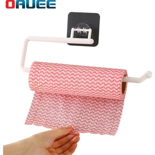 Perforation Free kitchen toilet paper holder special paper towel rack cling film storage rack toilet paper holder Hook bracket