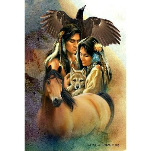 Diy Diamond Painting Indian couple 5d square Diamond Mosaic Cross Stitch Kit Diamant painting Full diamond Embroidery pattern