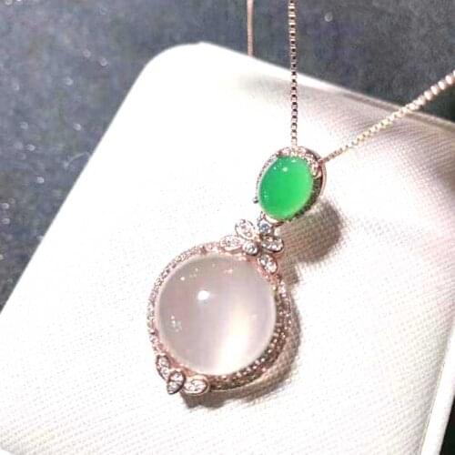 Designer European American style natural chalcedony luxury Pendant Necklace Jewelry pendant