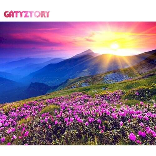 GATYZTORY Oil Painting By Numbers Scenery Figure DIY Pictures By Numbers On Canvas Frameless Hand Painting Home Decor